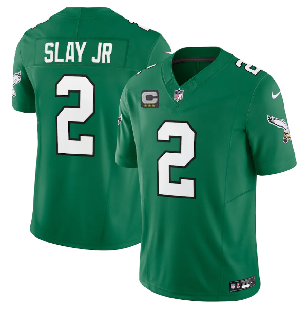 Men's Philadelphia Eagles #2 Darius Slay JR Green 2023 F.U.S.E. With C Patch Vapor Untouchable Stitched Football Jersey Men's Philadelphia Eagles #2 Darius Slay JR Green 2023 F.U.S.E. With C Patch Vapor Untouchable Stitched Football Jersey